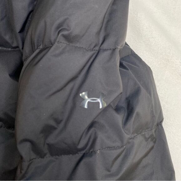 Under Armour Black Down Short Parka Size Medium - Picture 5 of 15